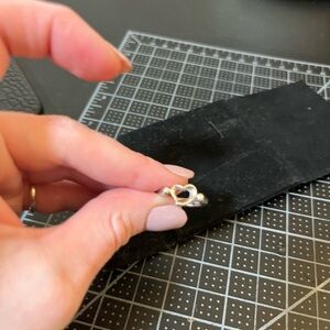 Authentic Tiffany & Co. Open Heart Ring size5 1/2 stamped Elsa Peretti 925 Spain